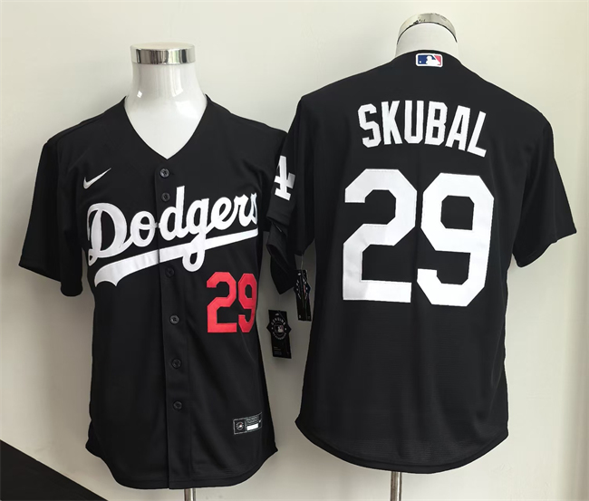Men's Los Angeles Dodgers #29 Tarik Skubal Black 2026 Cool Base Stitched Baseball Jersey